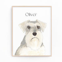 Personlig White & Grått Schnauzer Art
