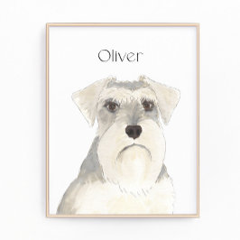 Personlig White & Grått Schnauzer Art Fototryck