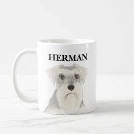 Personlig White & Grått Schnauzer Kaffemugg