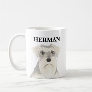 Personlig White & Grått Schnauzer Kaffemugg