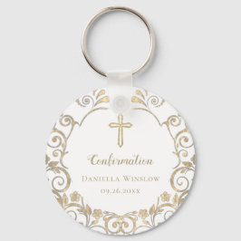 Personlig White Guld Kor Girls Bekräftelse Nyckelring