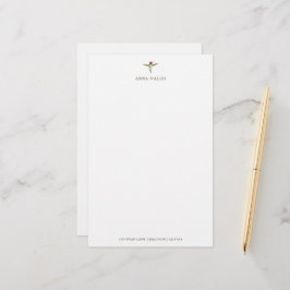 Personlig White Hummingbird Stationery Brevpapper