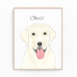 Personlig White Labrador Art Fototryck