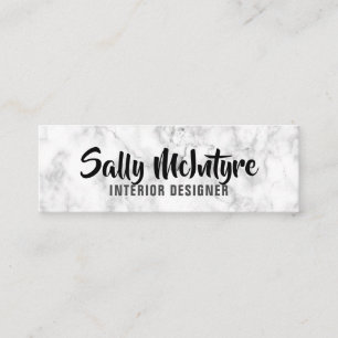 Personlig "White Marble" Social Media Mini Visitkort