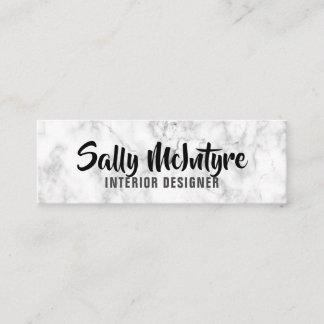 Personlig "White Marble" Social Media Mini Visitkort