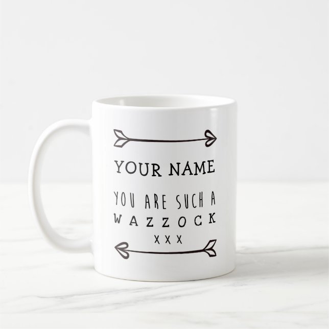 Personlig White Mugg - Wazzock - Funny Mug (Vänster)