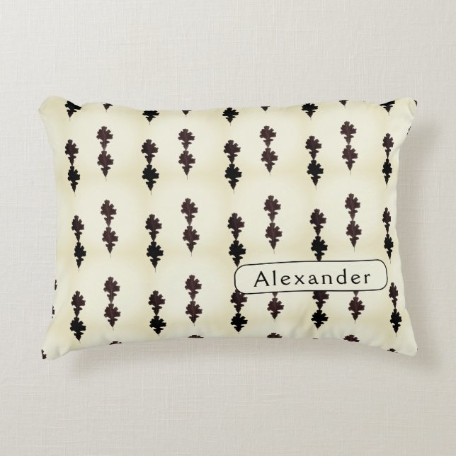 Personlig White Oak Löv Mönster Prydnadskudde (Framsidan)
