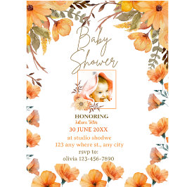 PERSONLIG WHITE ORANGEBABY SHOWER-inbjudan Inbjudningar