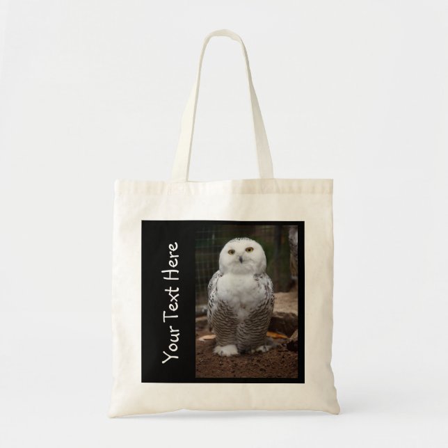 Personlig White Owl-väska Tygkasse (Framsidan)