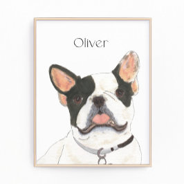Personlig White Pied Frenchie Fransk Bulldog Fototryck