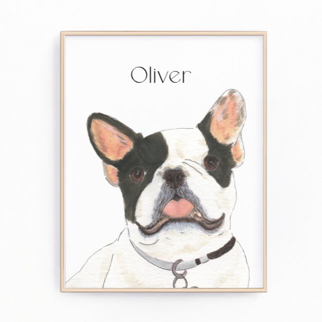 Personlig White Pied Frenchie Fransk Bulldog Fototryck (Skapare uppladdad)