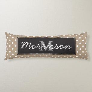 Personlig White Polka dots Black Deco-bildruta Kroppskudde