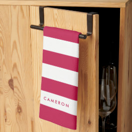 Personlig White Rand och Editable Färg Kökshandduk