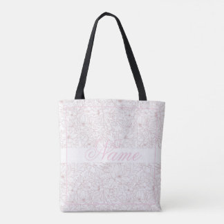 Personlig White Tote Bag - blandning av Rosa Blomm Tygkasse