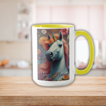 Personlig White Unicorn Flower Porträtt