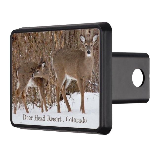 Personlig Whitetail Hjort Trailer Hitch Cover Dragkroksskydd (Vänster)
