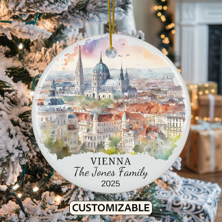 Personlig Wien Ornament, Austria Gift Julgransprydnad Keramik