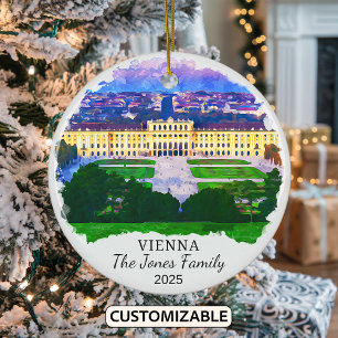 Personlig Wien Ornament, Österrike Julgransprydnad Keramik