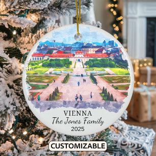 Personlig Wien Ornament, Österrike Julgransprydnad Keramik