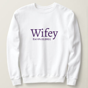 Personlig Wifey Snyggt Modern Minimal Monogram T Shirt