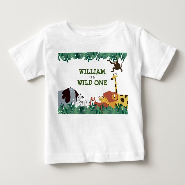 Personlig Wild One Jungle Safari T Shirt (Framsida)
