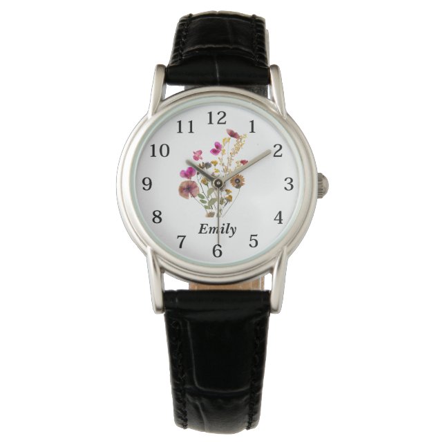 Personlig Wildblomma Armbandsur (Framsida)