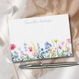 Personlig Wildblomma Blommigt Anteckningskort
