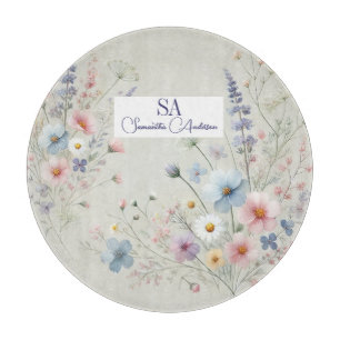 Personlig Wildblomma med Monogram & Namn