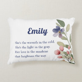 Personlig Wildblomma Namn Pillow - Gift för henne Prydnadskudde