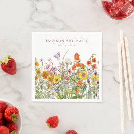 Personlig WildblommCocktail Napkins Pappersservett
