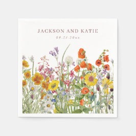 Personlig WildblommCocktail Napkins Pappersservett