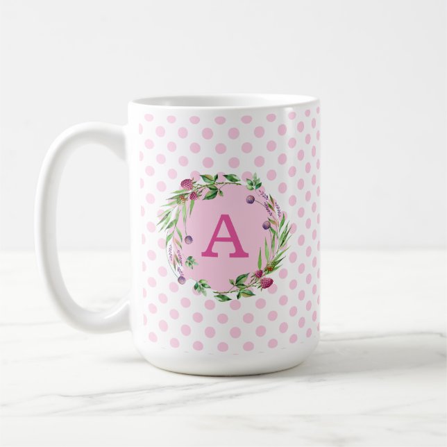 Personlig Wildblommor och hallon Kaffemugg (Vänster)