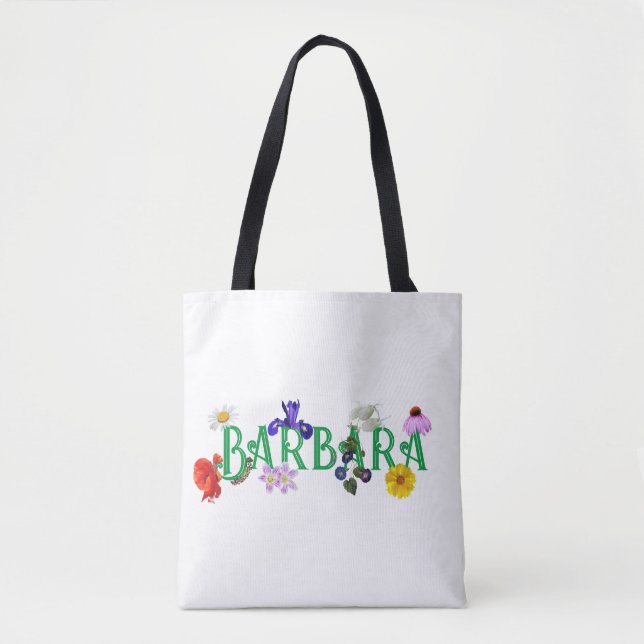 Personlig 'Wildblommor' Tote Bag Tygkasse (Framsida)