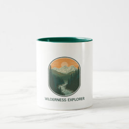 Personlig Wilderness Explorer Retro Berg Två-Tonad Mugg