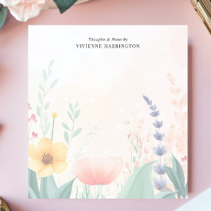 Personlig Wildflower Watercolor Pastell Anteckningsblock