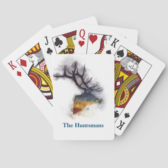 Personlig Wildlife Hjort Buck Watercolor Casinokort (Baksidan)