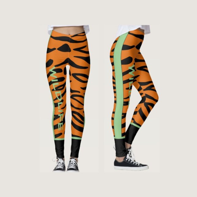 Personlig Wildlife l Brown Black Animal mönster Leggings (Skapare uppladdad)