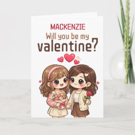 Personlig Will You Be My Valentine Hbtq-couple Helgkort