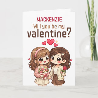Personlig Will You Be My Valentine Hbtq-couple Helgkort
