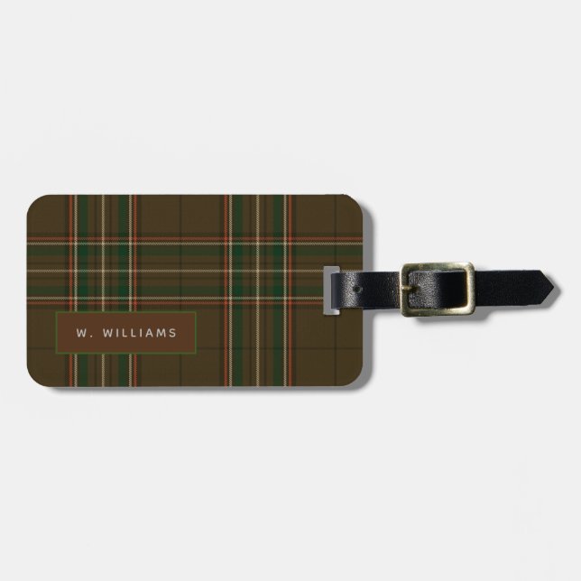 Personlig WILLIAMS Tartan Manar Luggage Tag Bagagebricka (Horisontell Framsida)