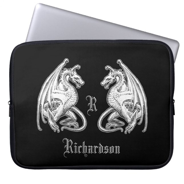 Personlig Winged Dragons Laptop Fodral (Framsidan)