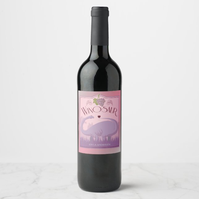 Personlig Winosaur Vinflaska Etikett (Framsida)