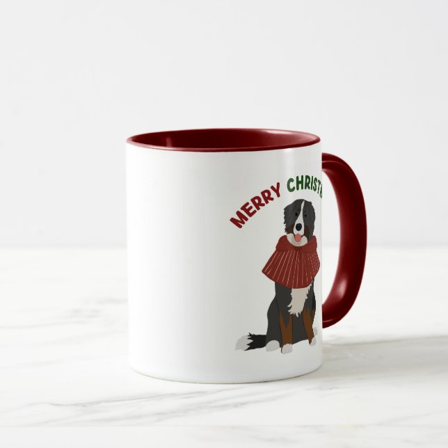 Personlig Winter Bernese Mountain Hund mugg (Framsida höger)