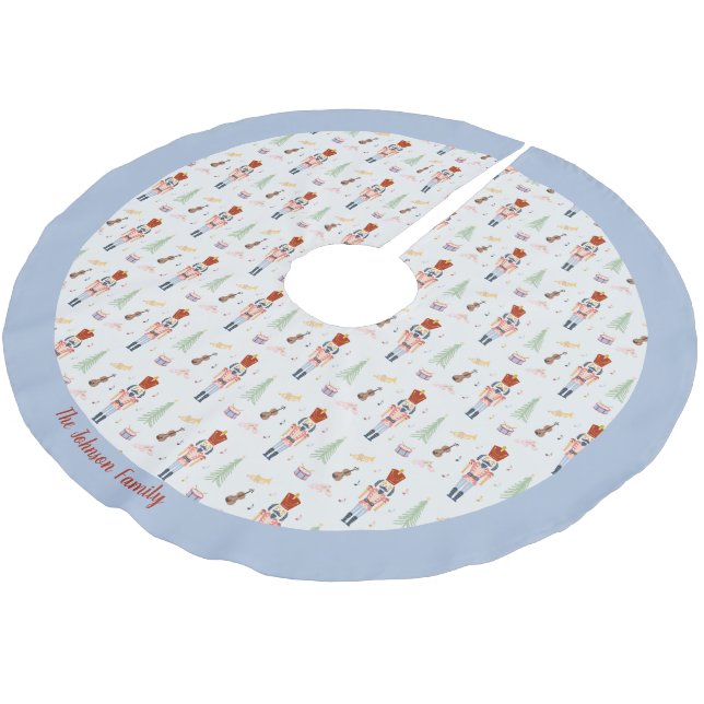 Personlig Winter Blue Nutcracker Ballet Music Julgransmatta Borstad Polyester (Vinklad)