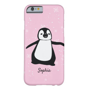 Personlig Winter Enthusiast Penguin med Snowfl Barely There iPhone 6 Fodral