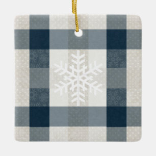 Personlig Winter Snowflake Blue Play-jul Julgransprydnad Keramik