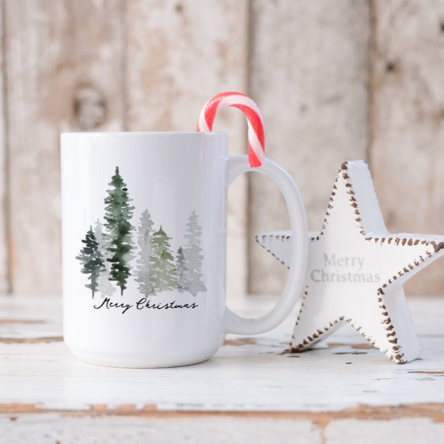 Personlig Winter Träd God jul Kaffemugg (Skapare uppladdad)