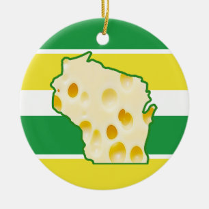 Personlig Wisconsin Cheese Head Funny jul Julgransprydnad Keramik