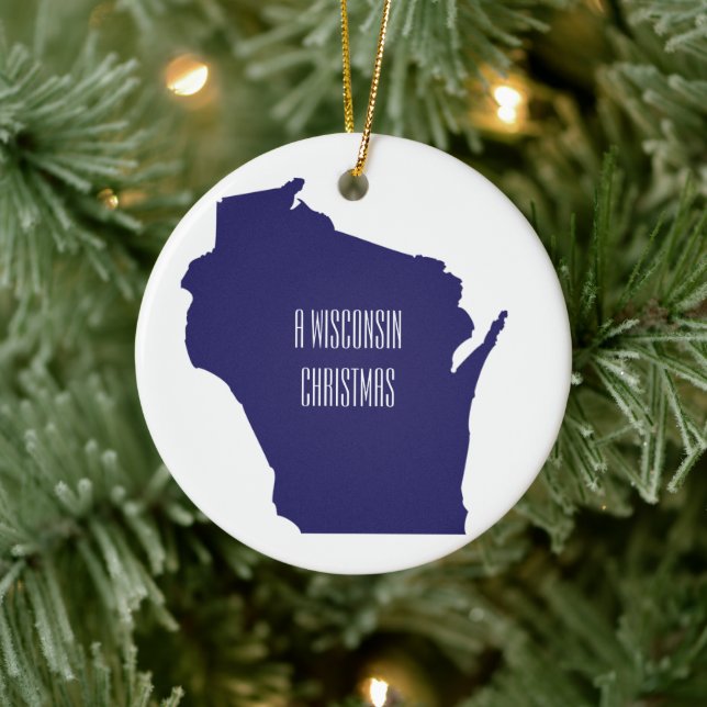 Personlig Wisconsin-julprydnad Julgransprydnad Keramik (Träd)
