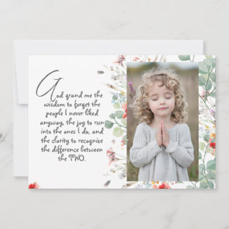 Personlig Wisdom Prayer med Photo, Namn. . Inbjudningar